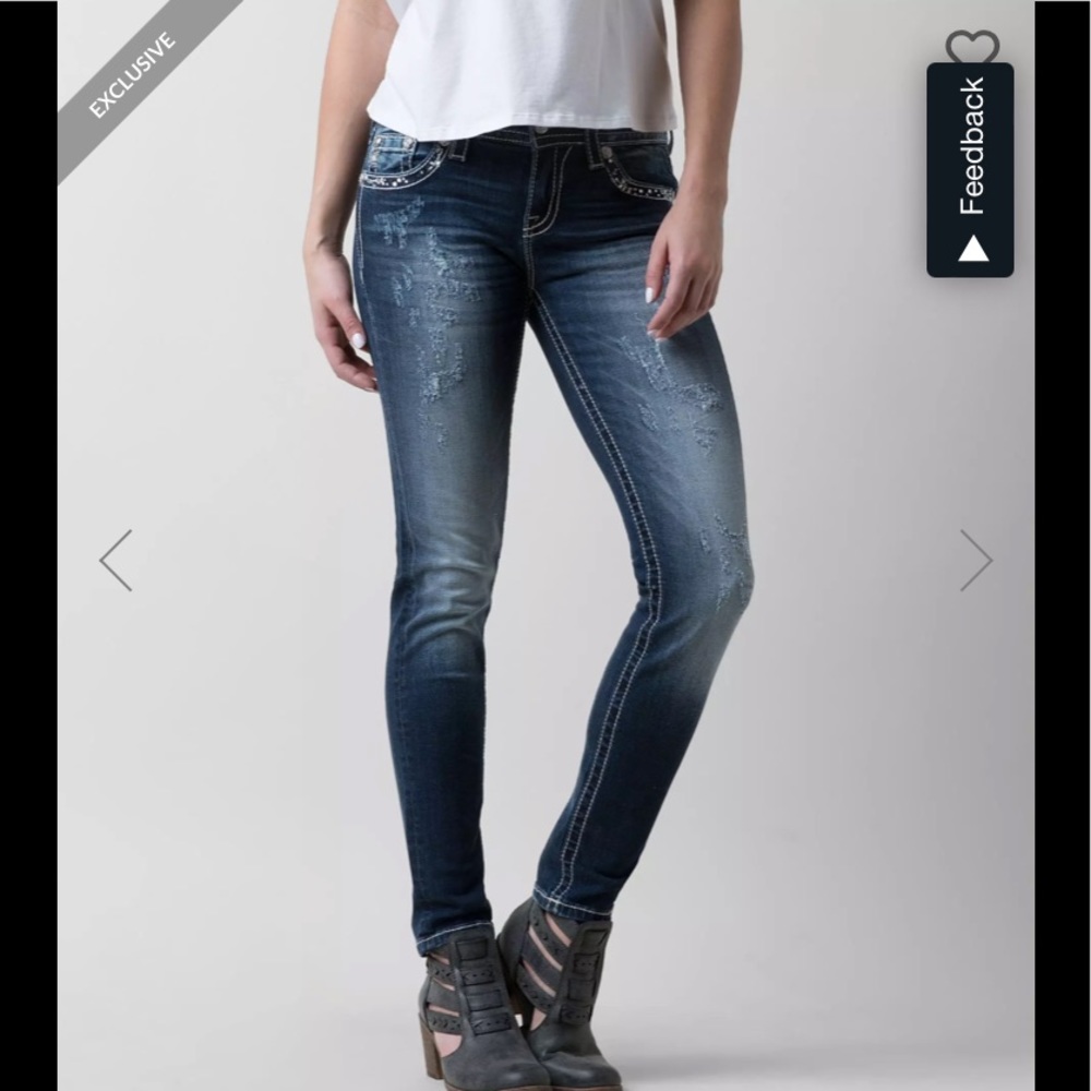 Miss Me Ankle Skinny Stretch distressed Jeans  Size 26